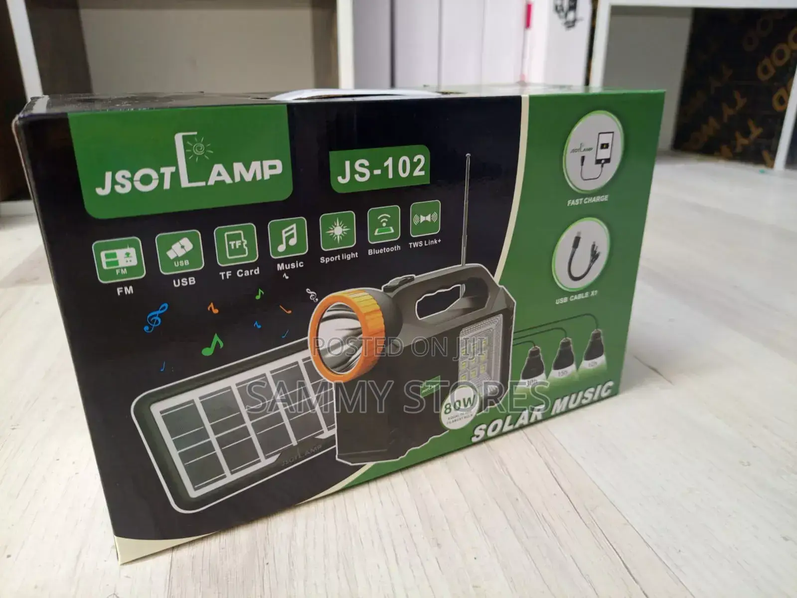 80w Solar Power Lighting With USB Bluetooth Speaker Emergency