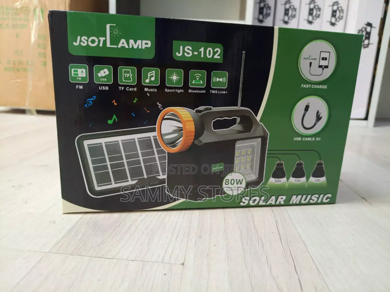 80w Solar Power Lighting With USB Bluetooth Speaker Emergency