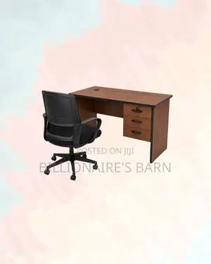 Compact 1m Desk and Black Mid-Back Ergonomic Mesh Chair for Daily Work