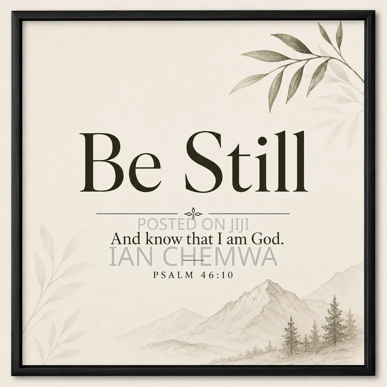 Modern Christian Wall Decor – Psalm 46:10 Frame