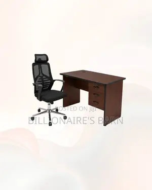Compact 1m Desk High-Back Ergonomic Mesh Chair for Clear Workspaces