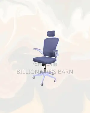 White Ergonomic Office Chair With Headrest for Study and Admin Work
