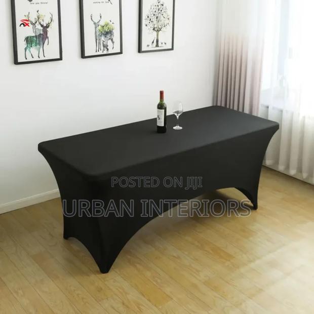 Black Spandex Table Covers Black Table Covers - thumbnail 2