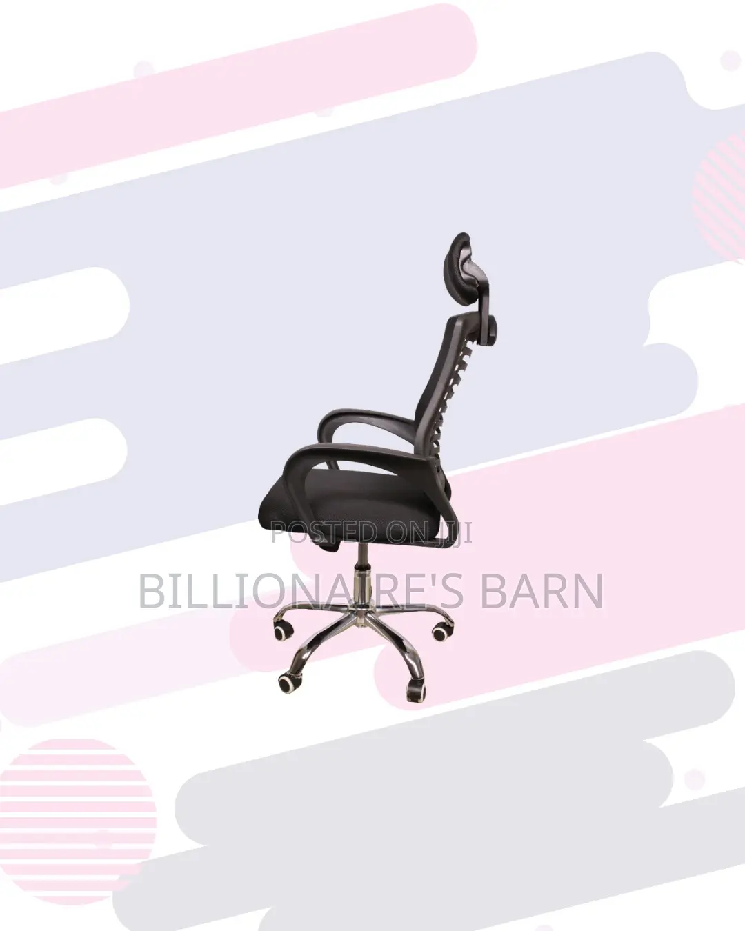 Secretarial Mesh Chair With Headrest for Boardroom Ready Seating