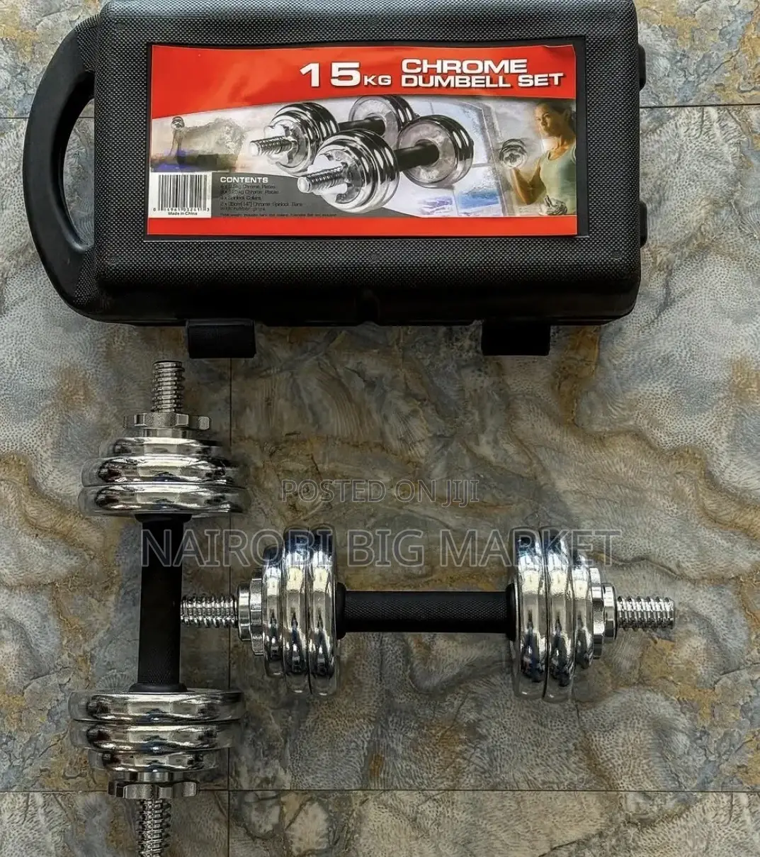 Adjustable 15kg Chrome Dumbbell