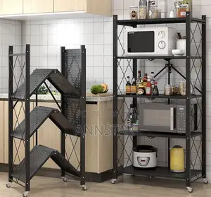 5 Tier Big Size Foldable Kitchen Rack With Wheels