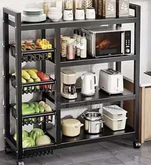 Multi-layer Kitchen Storage Rack With Movable And Lockable Wheels