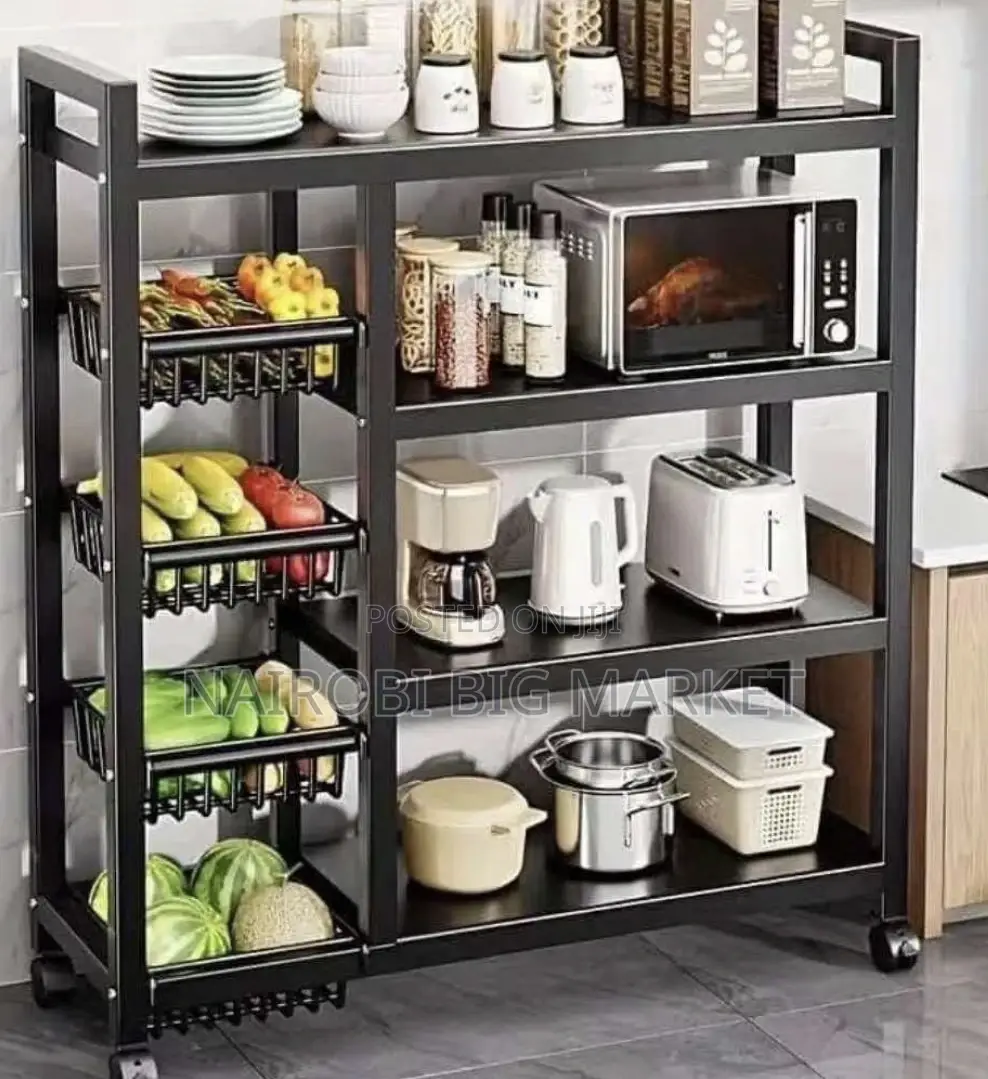 Multi-layer Kitchen Storage Rack With Movable And Lockable Wheels