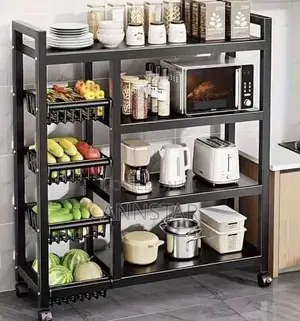 Multi-layer Kitchen Storage Rack With Movable And Lockable Wheels
