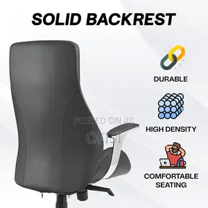 Office Chair; Leather High-Back Executive Office Chair
