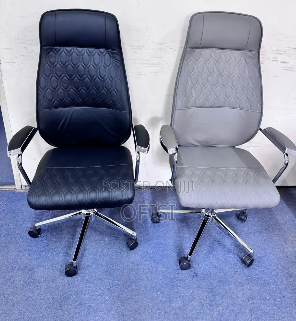 Office Chair; Leather High-Back Executive Office Chair