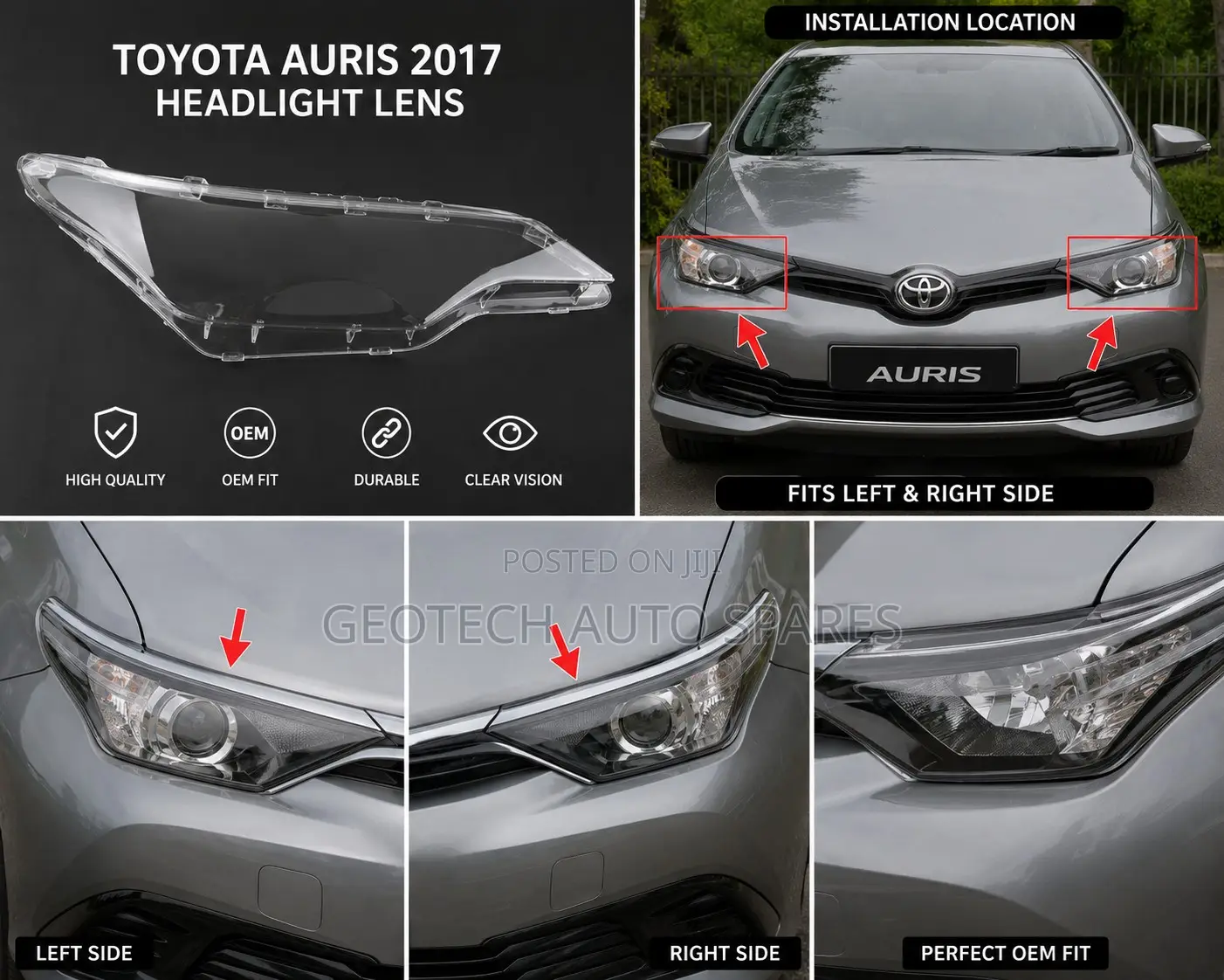 Auris 2017 Headlight Lens