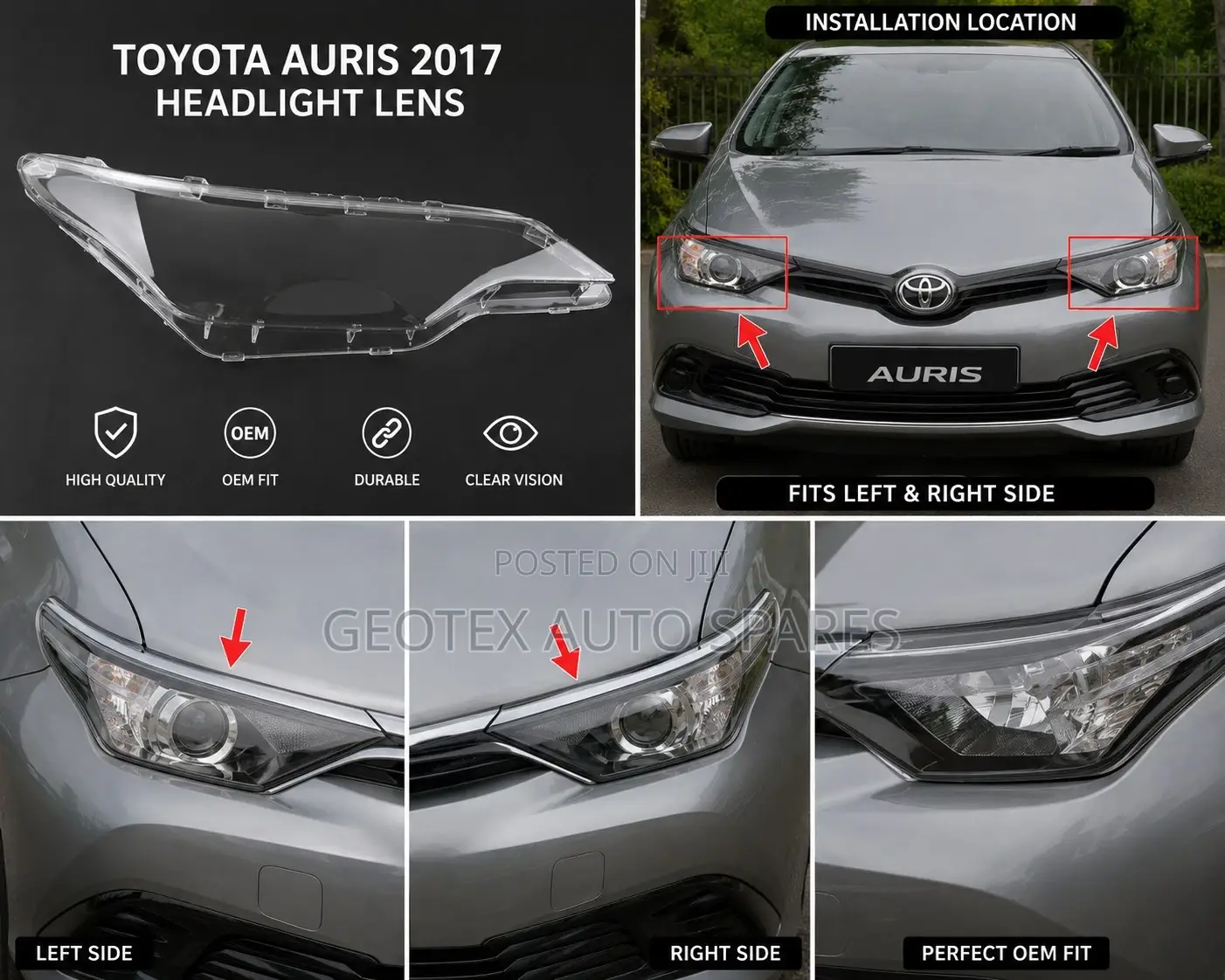 Auris 2017 Headlight Lens