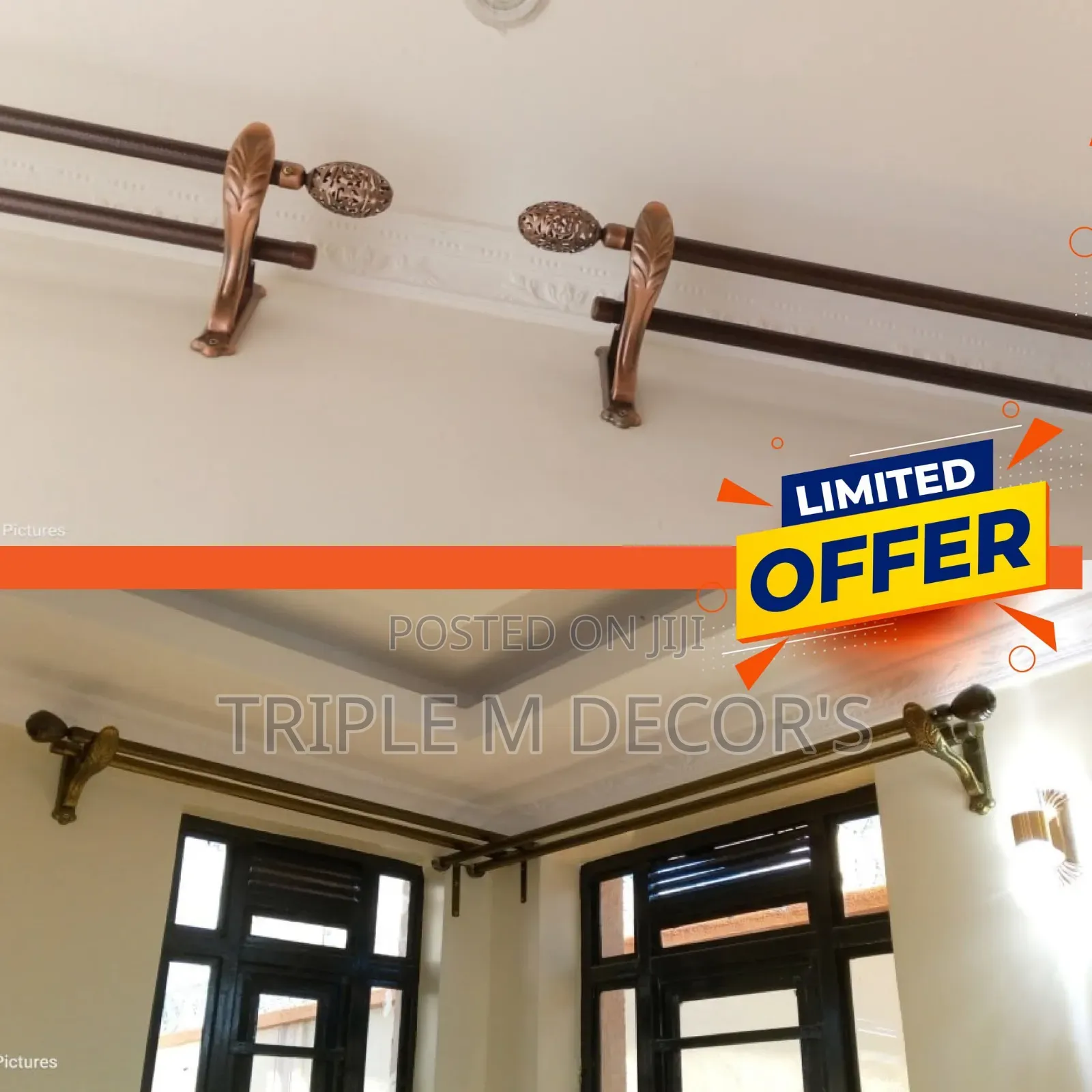 Quality Heavy Guage Juakali Curtains Rod's