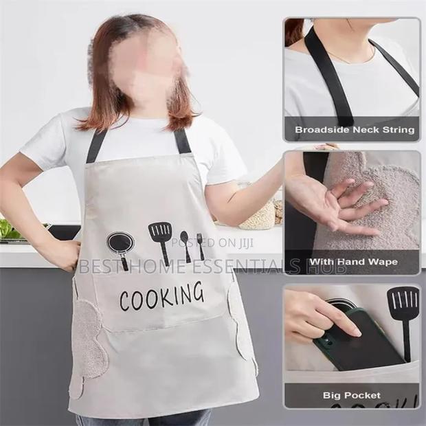 Kitchen Apron With Hand Wipe Pockets - thumbnail 4