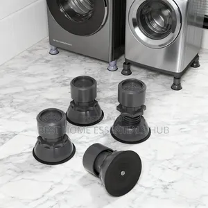 *4pcs Adjustable Washer Fridge Foot Pads-black Grey