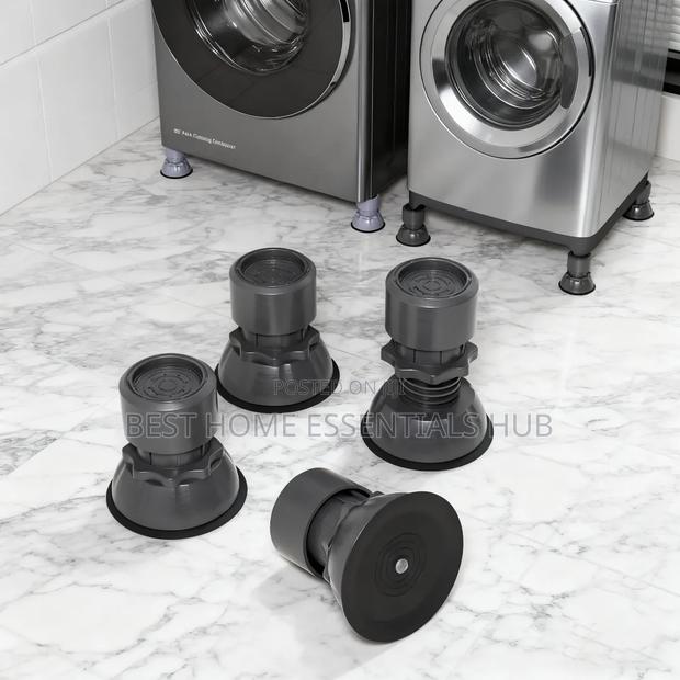 *4pcs Adjustable Washer Fridge Foot Pads-black Grey