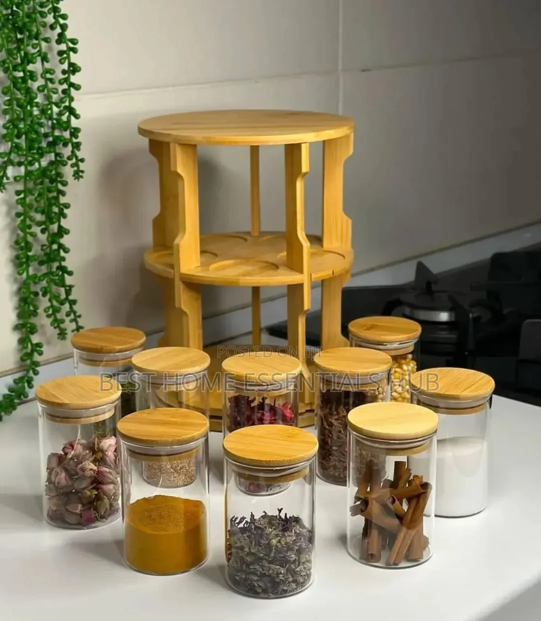 Rotating Spice Bamboo Tabletop Rack 250mls Each