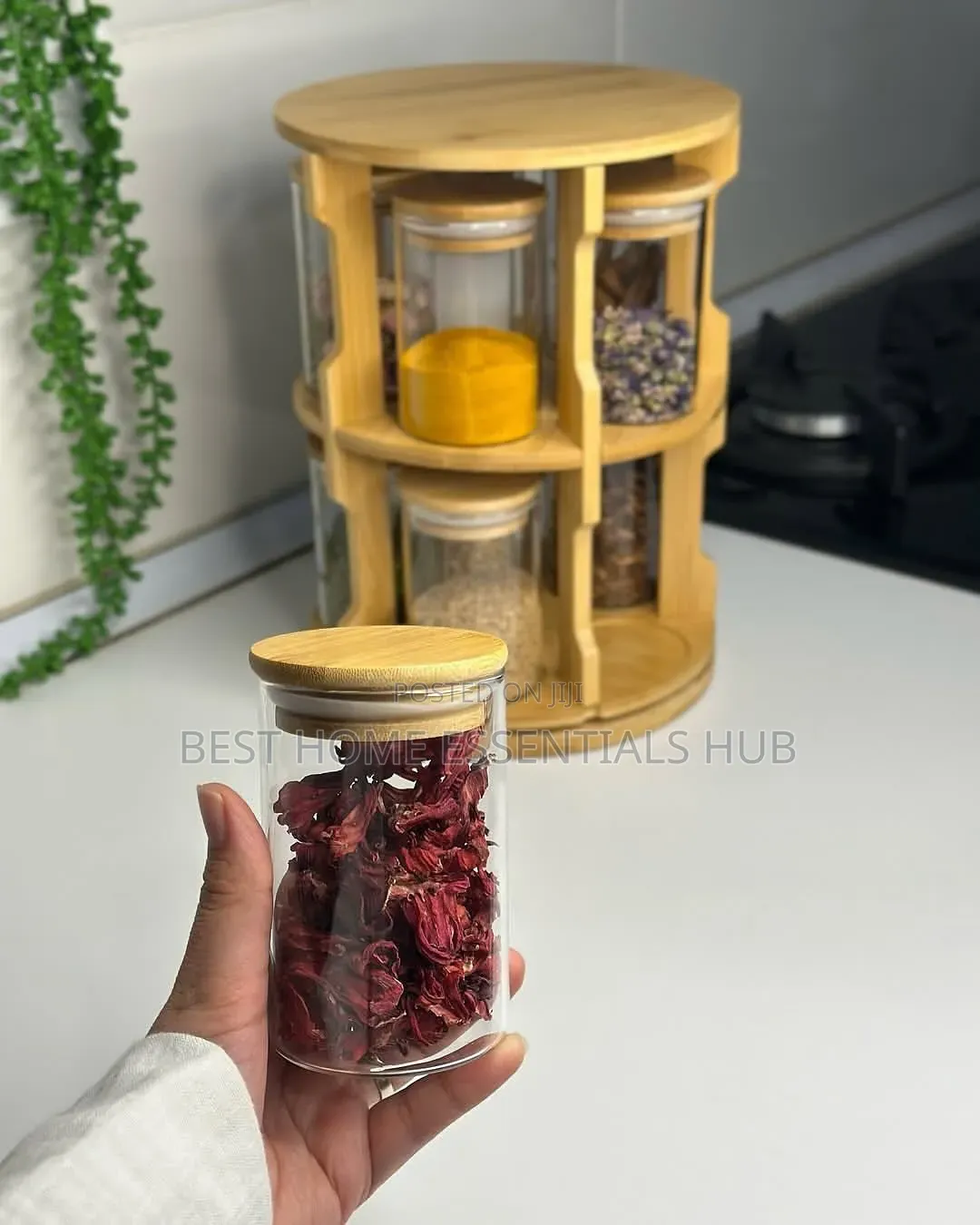 Rotating Spice Bamboo Tabletop Rack 250mls Each