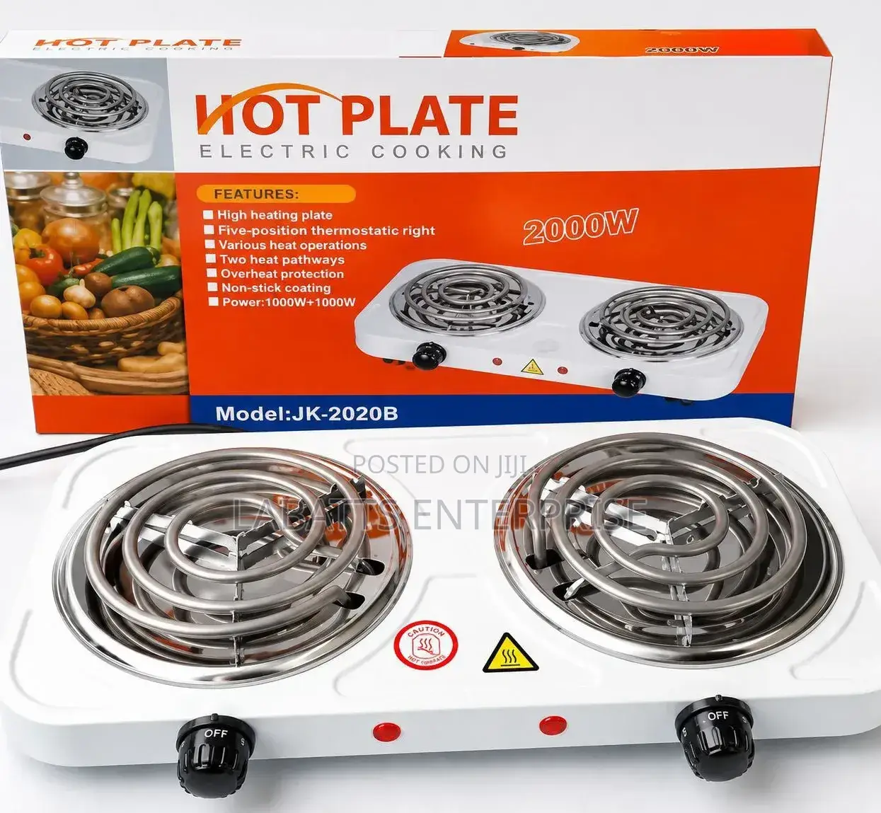 3-Pin Double Hot Plate Electric Coil Cooker