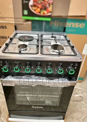 Syinix 60by60 3+1 Standing Cooker 
With Electric Oven 
<>Gas Sensor