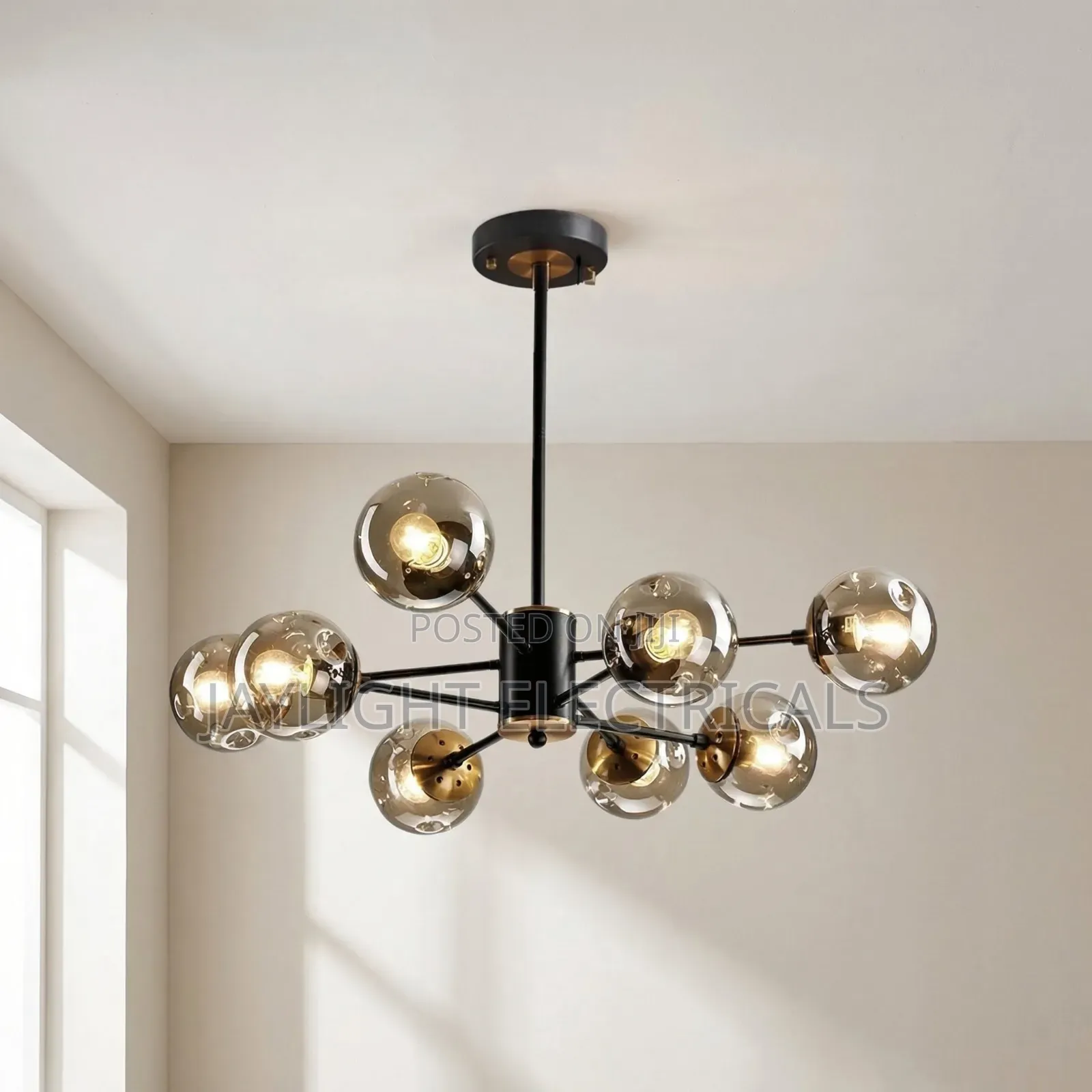 E E27 8 Heads Ball Glass Chandeliers Modern Indoor Lighting Home