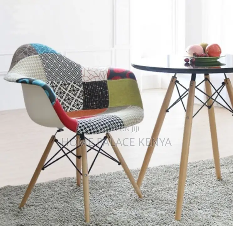 Dining Chair: Tribal Print Upholstered Modern Chair