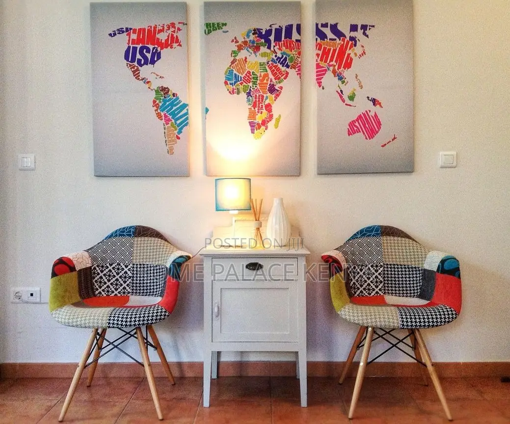 Dining Chair: Tribal Print Upholstered Modern Chair