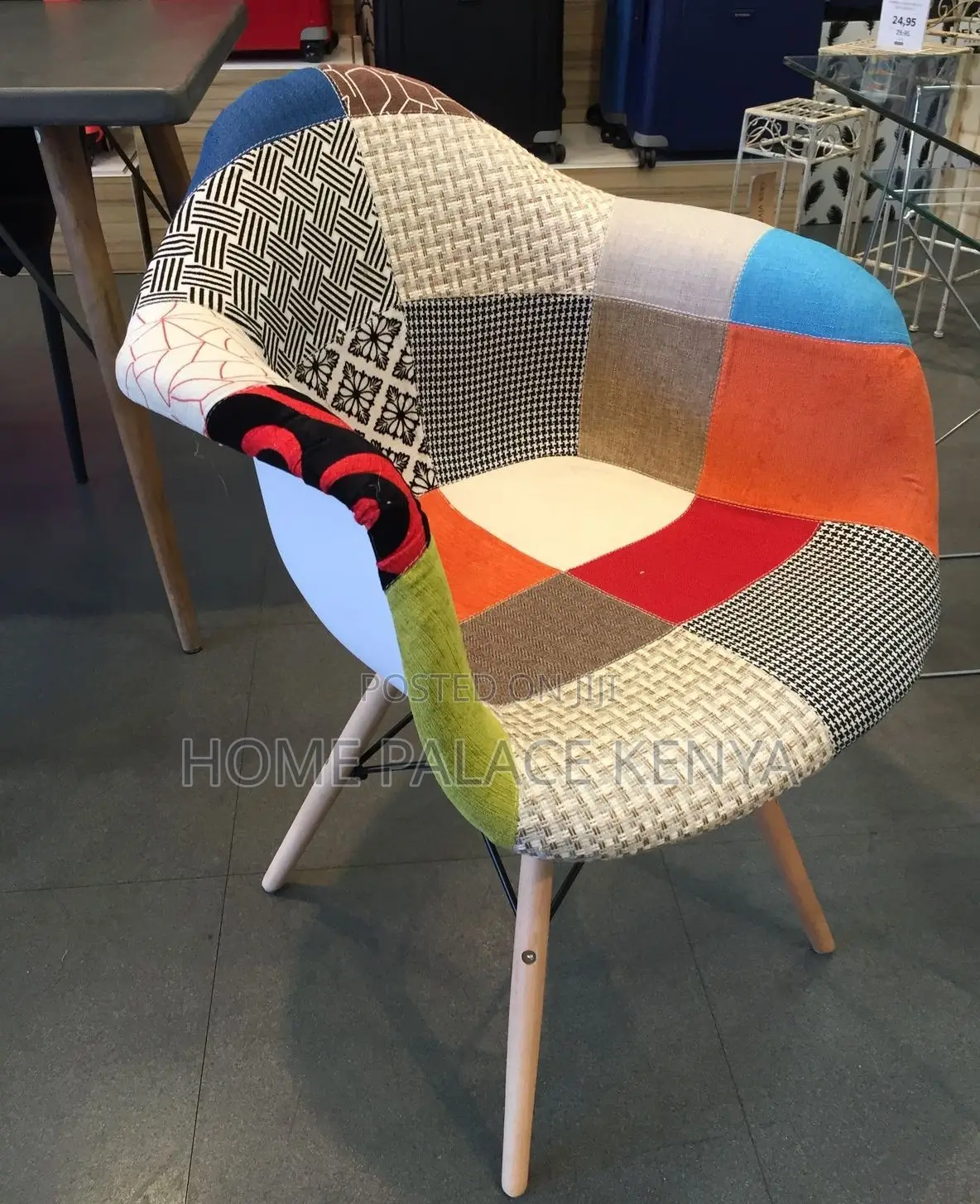 Dining Chair: Tribal Print Upholstered Modern Chair