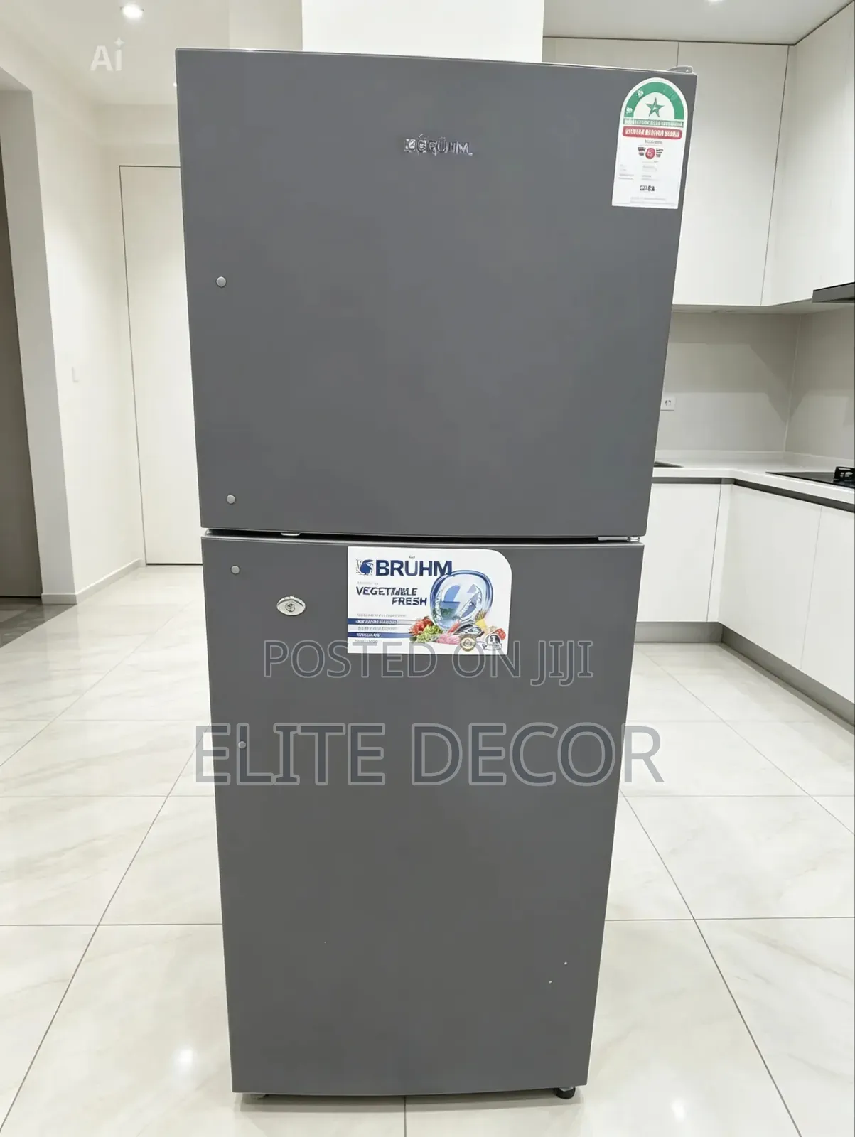 Bruhm 198l No Frost Double Door Refrigerator – BRD-205teni Non Frost