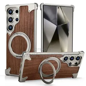 Samsung Galaxy S26 Ultra Magnetic Wood Aluminum Stylish Case Cover