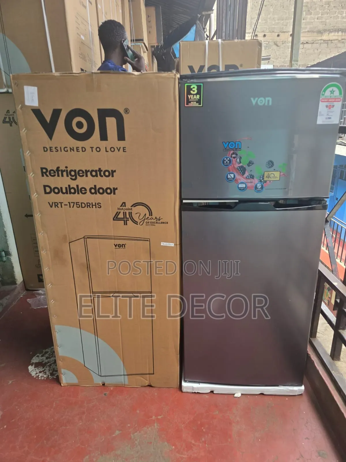 Von VRT-175drhs 175l Double Door Fridge – Direct Cool Silver | Energy