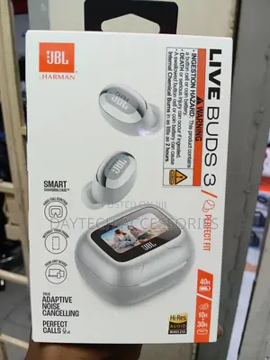 JBL Live Buds 3 True Wireless Earbuds in Silver.