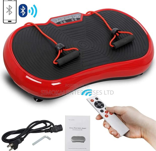 Red Vibration Plate Exercise Machine – Full Body Shaking Fitness Plate - thumbnail 3