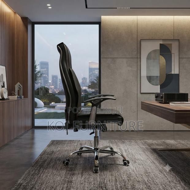 Office Chairs; Recliner Leather High Contoured Back Chairs - thumbnail 5