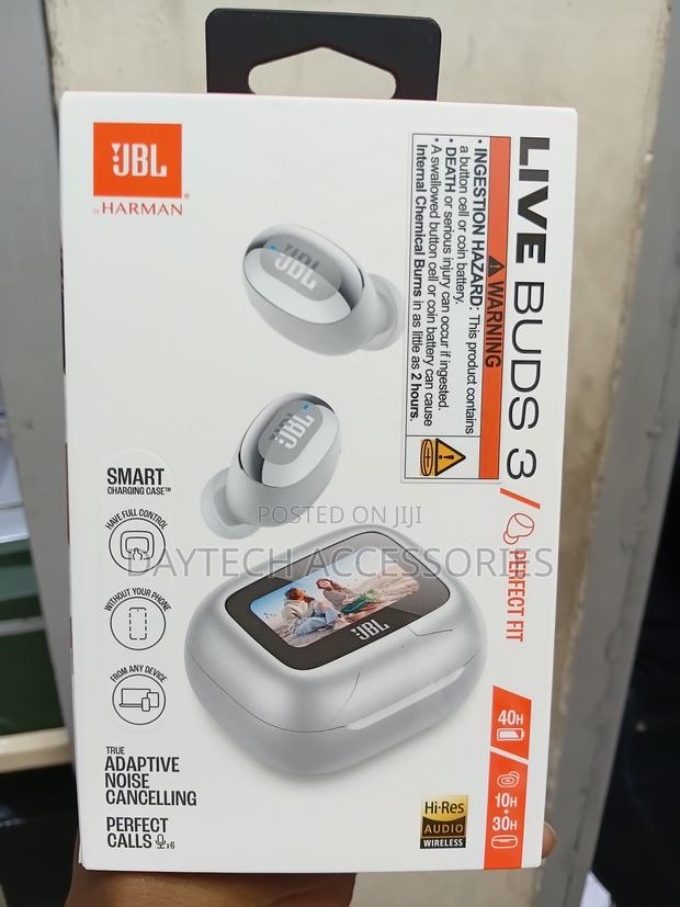 JBL Live Buds 3 Earbuds Silver-Colored Design and Smart Charging Case. - thumbnail 2