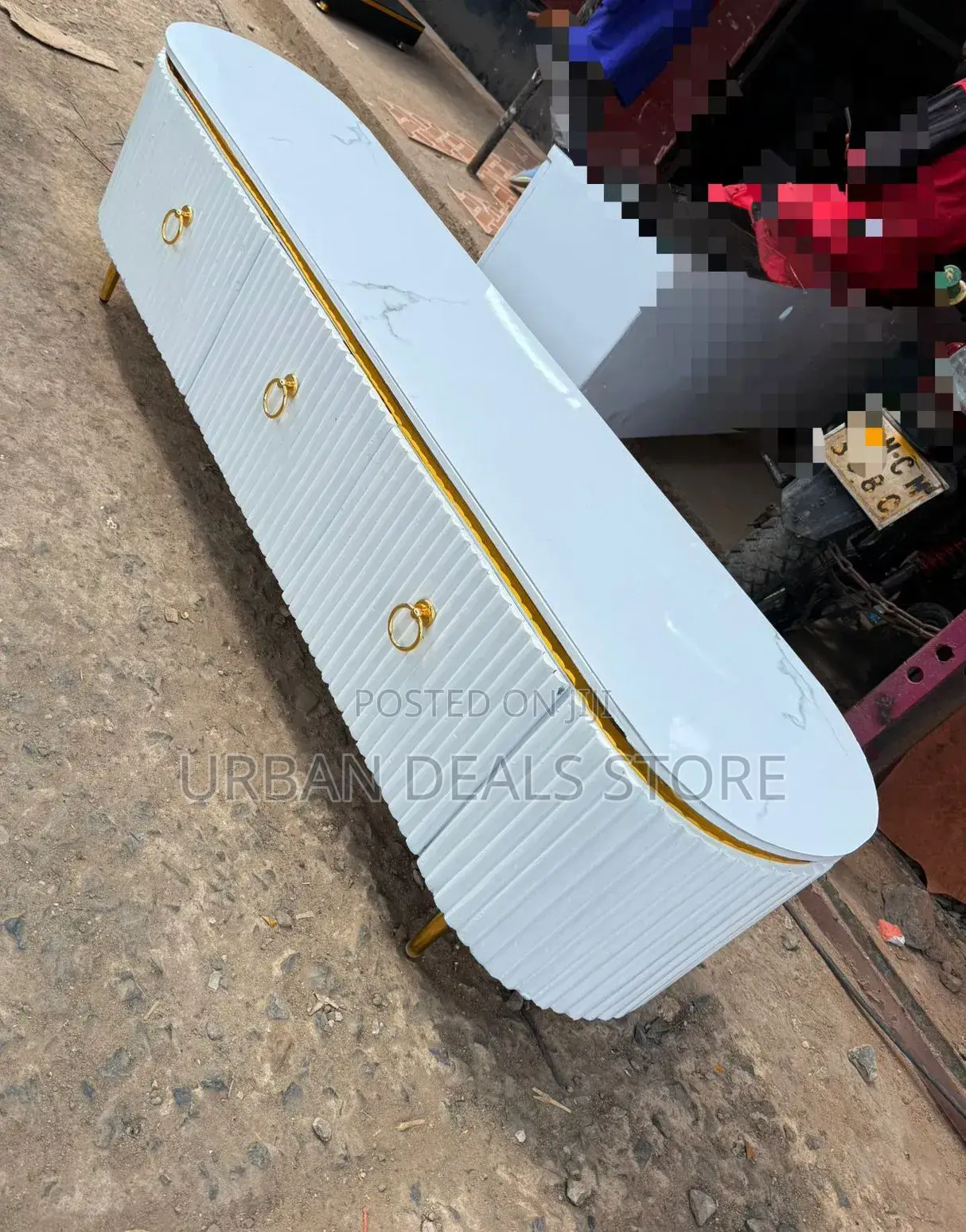 6ft Executive Tv Stand With Marble Sheet Top