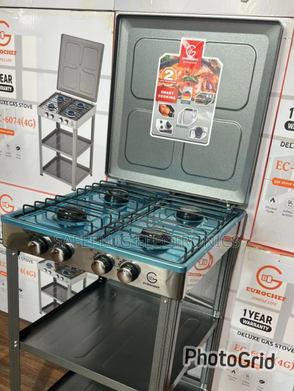 4 Burner Eurochef Gas Cooker With Storage Shelves