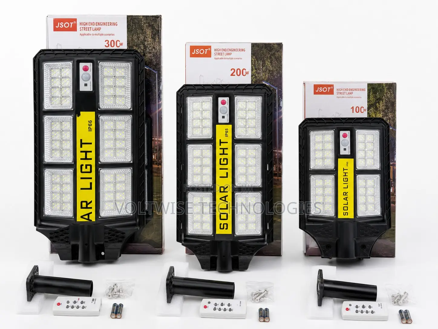 Jsot Solar Street Lights 100w 200w 300w Outdoor Security Lights