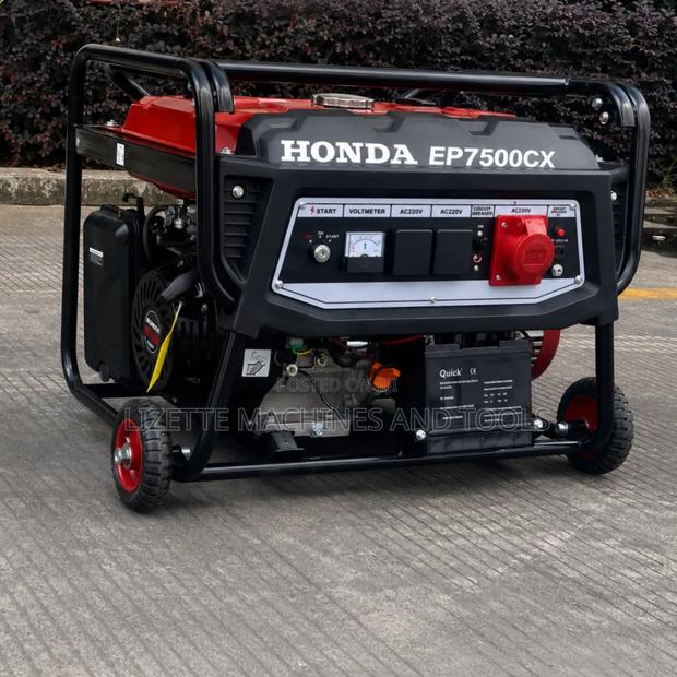 Honda 7.5kva Petrol Generator Keystart With Wheels and Handle - thumbnail 2