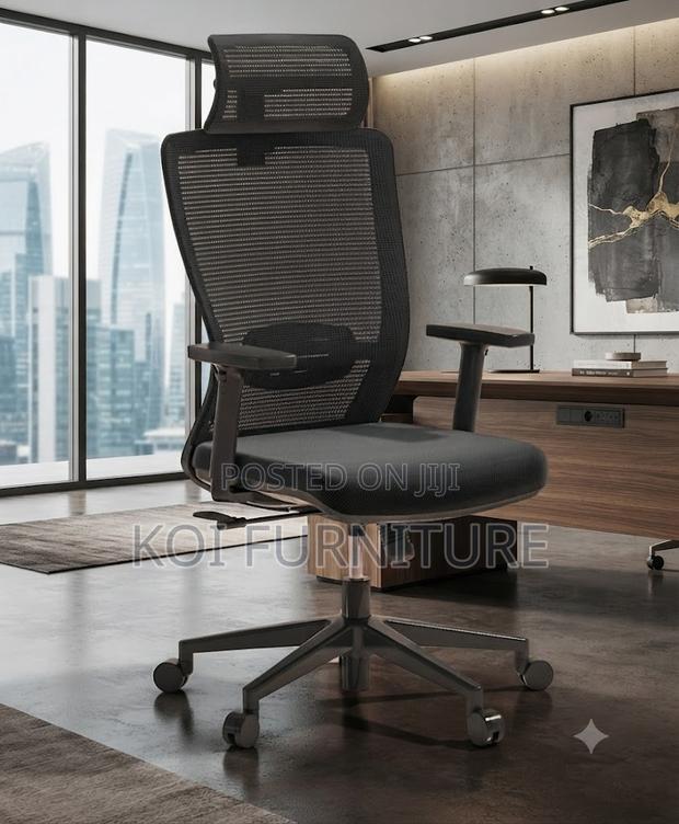 Office Chairs; High Backrest Ergonomic Fabric Office Design Chairs - thumbnail 4