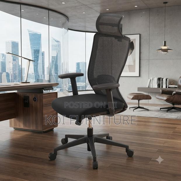 Office Chairs; High Backrest Ergonomic Fabric Office Design Chairs - thumbnail 5