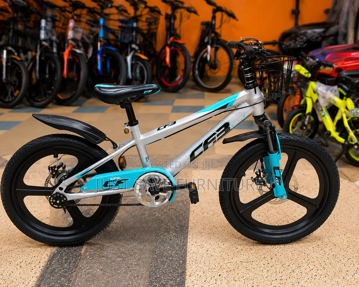 Cf 20 Inch Kids Bicycle With Front Suspension, Disc Brakes Basket