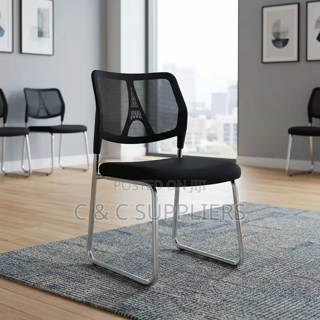 Medium Back Armless Reception Mesh Chair