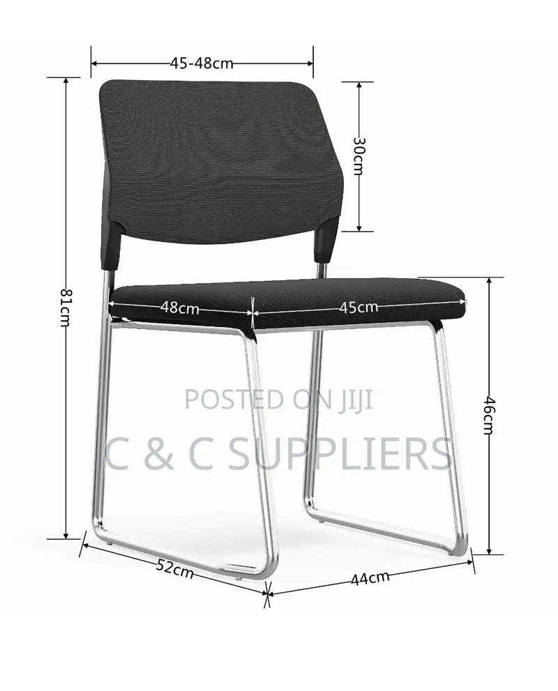 Medium Back Armless Reception Mesh Chair