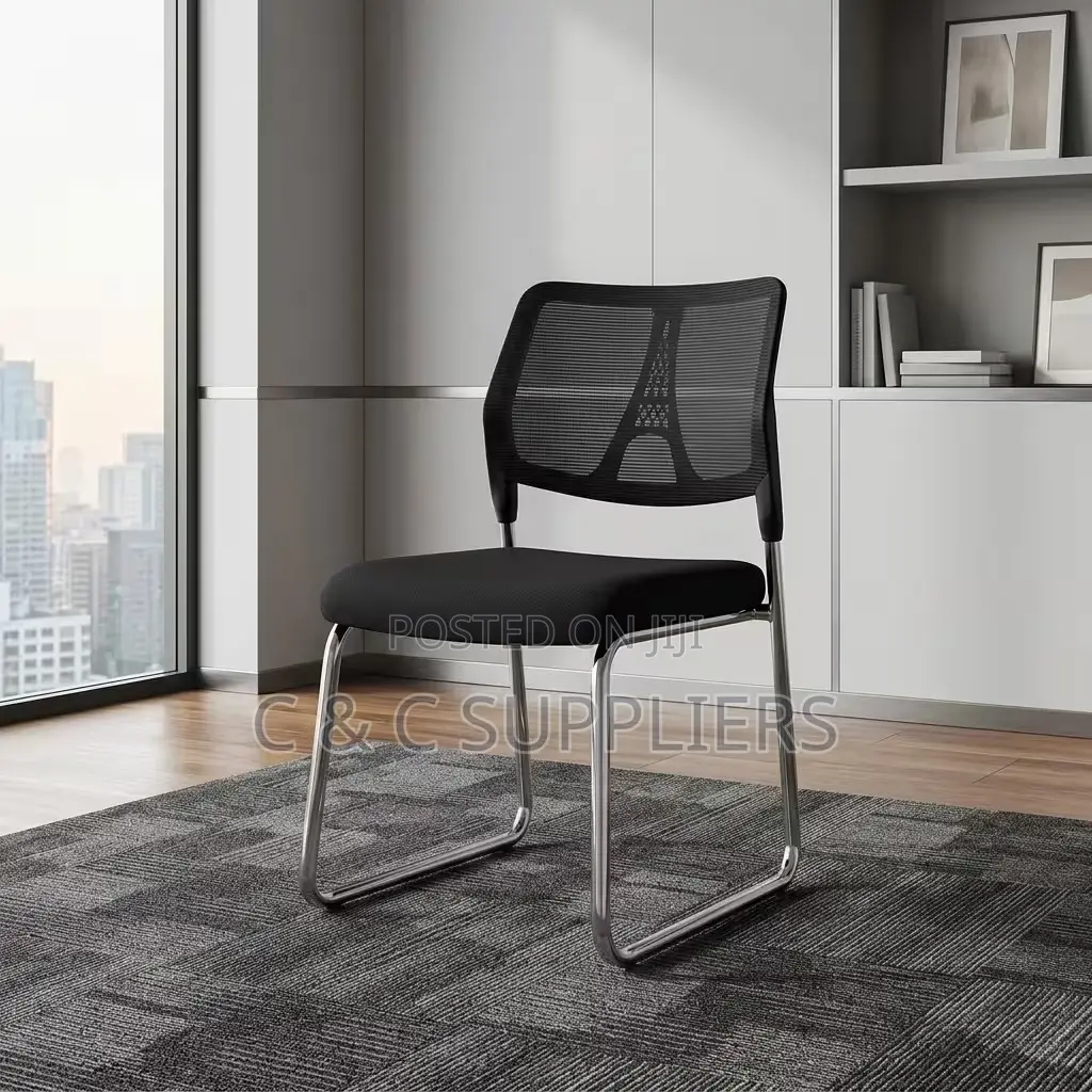 Medium Back Armless Reception Mesh Chair