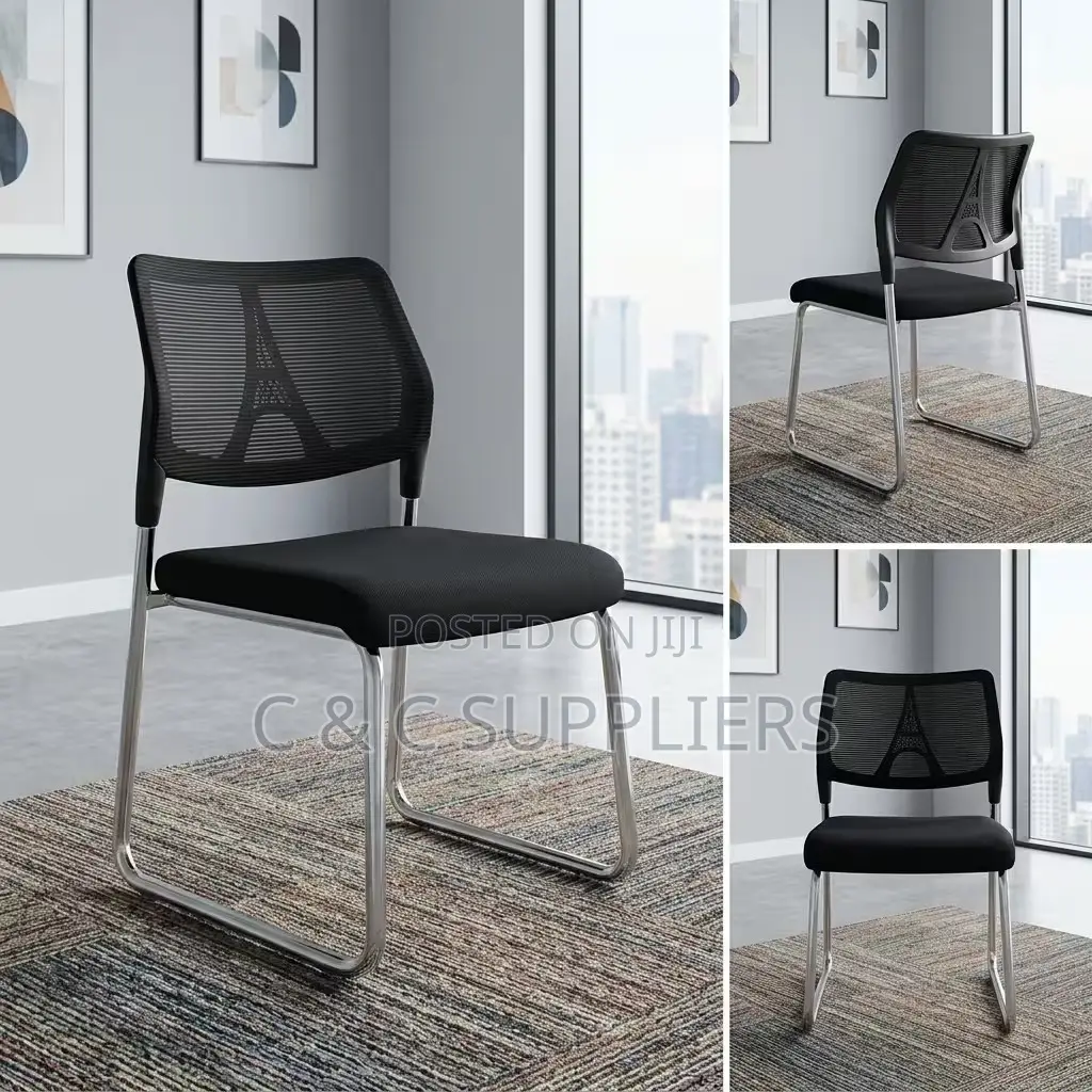 Medium Back Armless Reception Mesh Chair