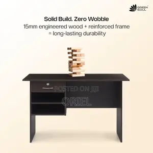 Office Desk : 900cm 2-Drawer Open Study Desk