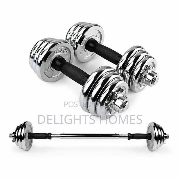 10kgs Chrome Dumbbells With Barbell_sha - main view