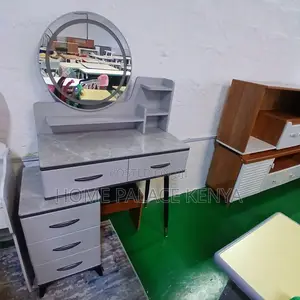 Dressing Table: Premium Grey Marble Vanity Table With Led Light